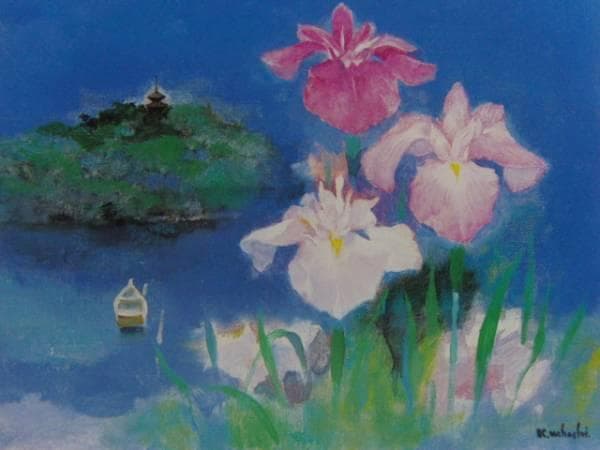 今関鷲人、アネモネ・チューリップとリンゴ、希少画集画、新品額装