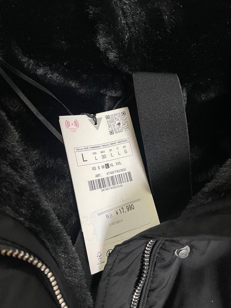 ZARA 新品 ウォーター＆ウインドプロテクトアノラック Ｌサイズ　ザラ