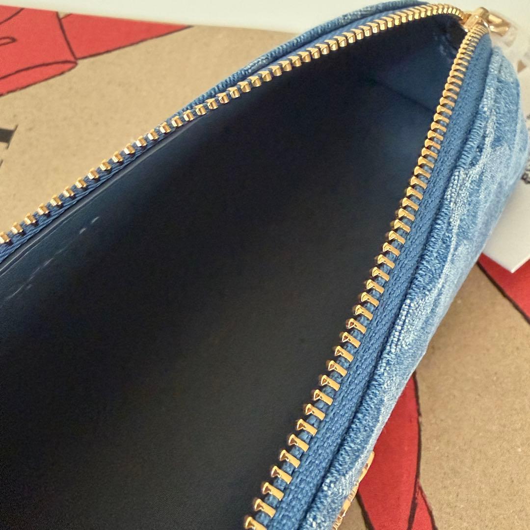 コーチ☆新品☆シグネチャー デニム ペンシルケース/コスメケース 青 ブルー