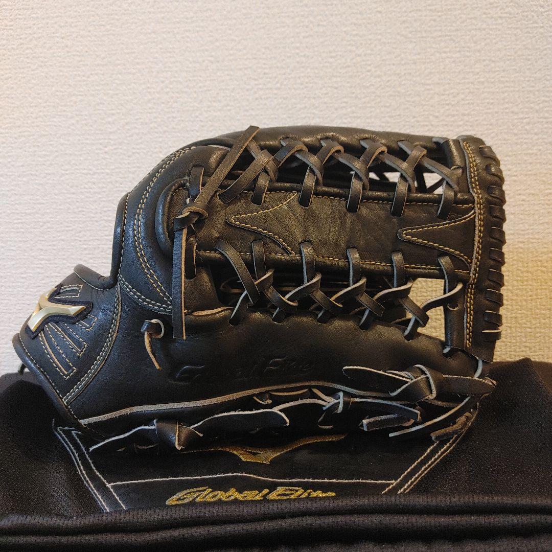 ミズノ グローバルエリート Lシリーズ 右投げ 外野 軟式グローブ　ブラック