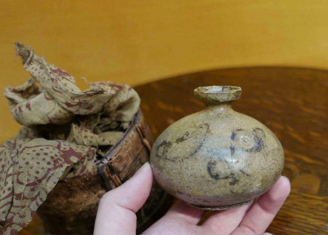 李朝 油壺　古美術