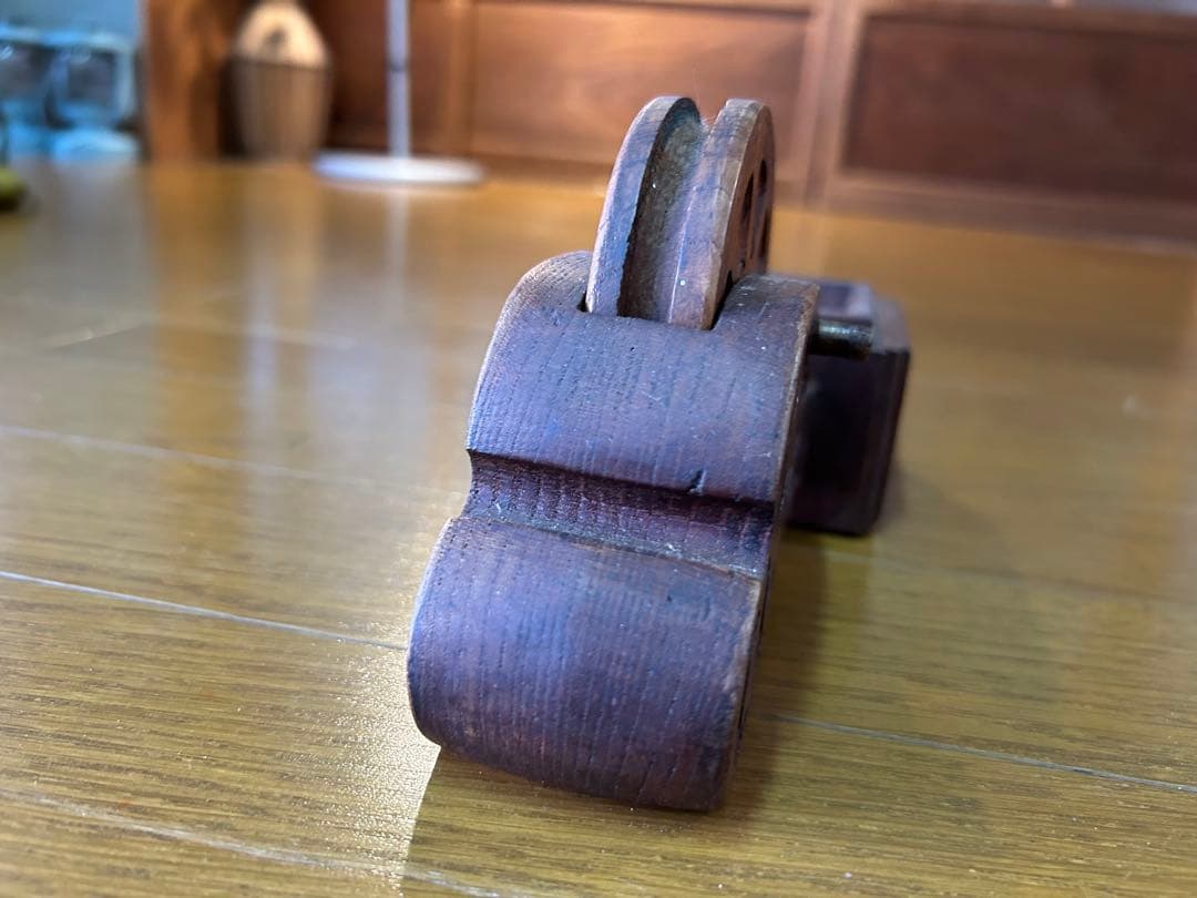 墨壺 大工道具 アンティーク 木製小物入れ 雲模様 レトロ インテリア 花器