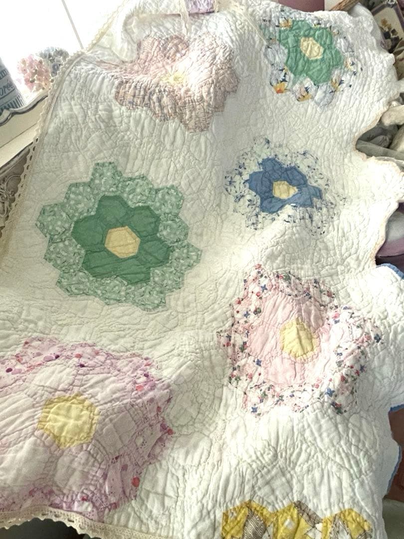 アンティークキルトマルチカバー♡ハンドメイド·͜· ♡