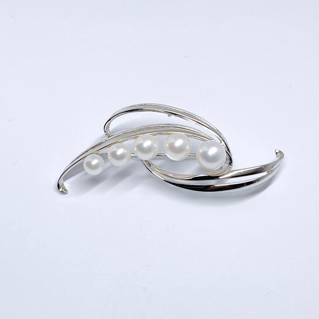 美品✨MIKIMOTO ミキモト パール　ブローチ　シルバー