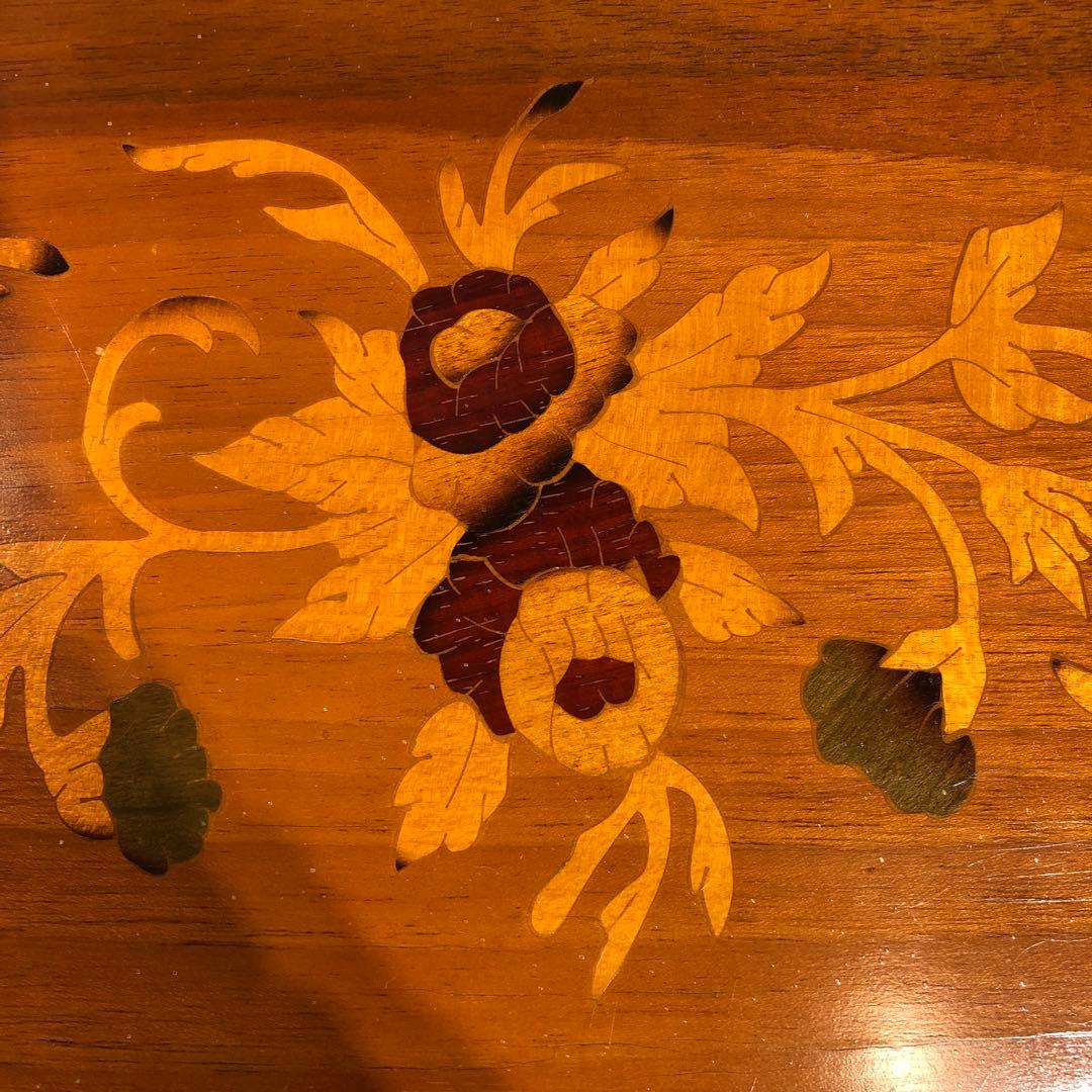 最終価格　イタリアン アンティークPT 象嵌　猫脚　３段DRキャビネット