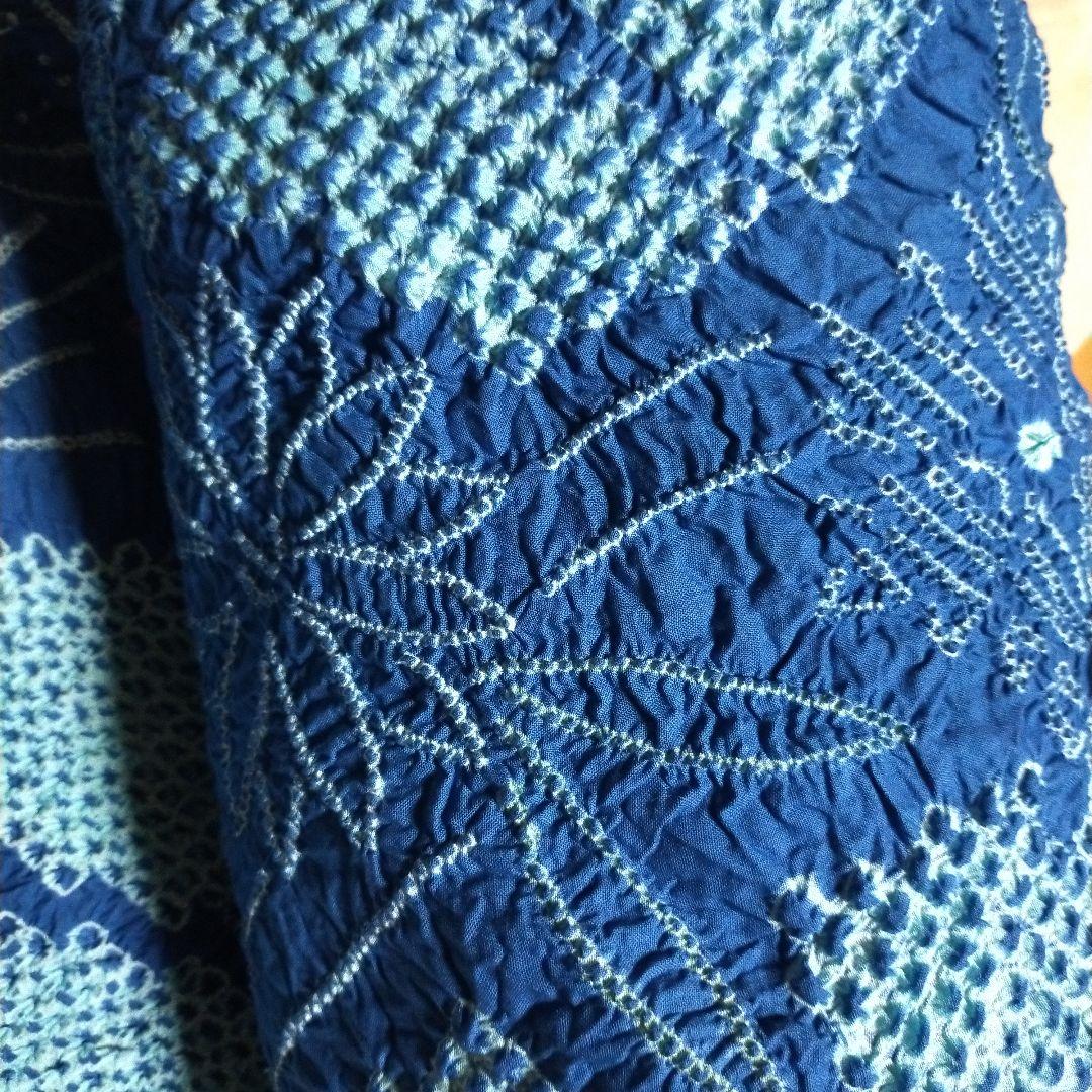 総絞り浴衣生地 反物 未使用 リメイク素材