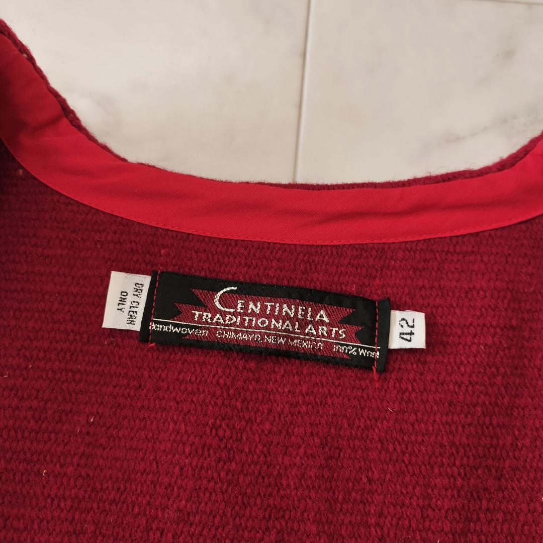 センチネラ 人気カラーレッド 42 XL ポインテッドチマヨベスト コンチョ