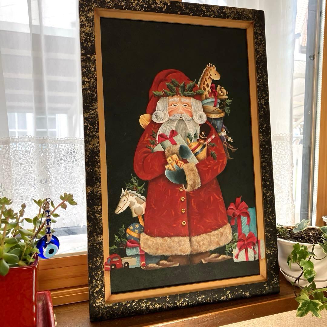 トールペイント作品　ひまわり　サンタクロース