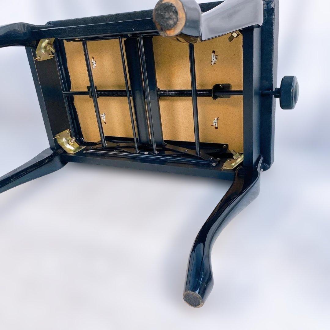 ピアノ椅子　猫足　レザー　高さ調整付き