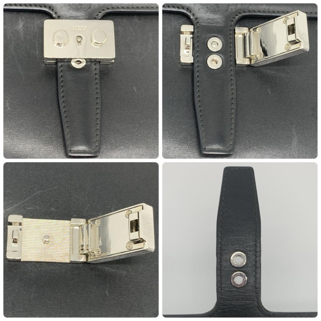 ロエベ ヴィンテージ アナグラム ビジネスバッグ ブリーフケース 本革 黒