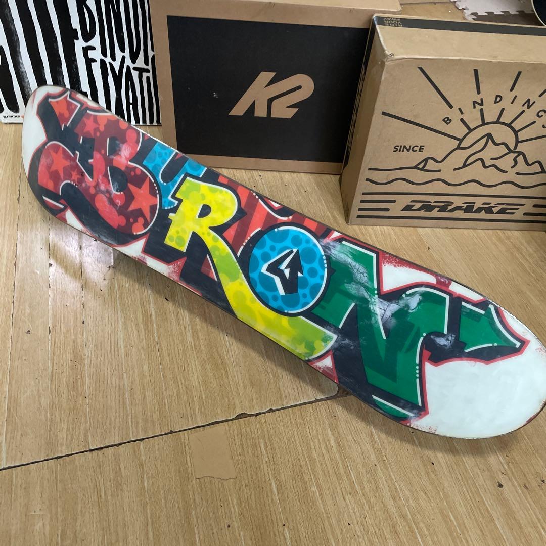 BURTON　キッズスノーボードセット　90cm　バートン　バイン付4点セット