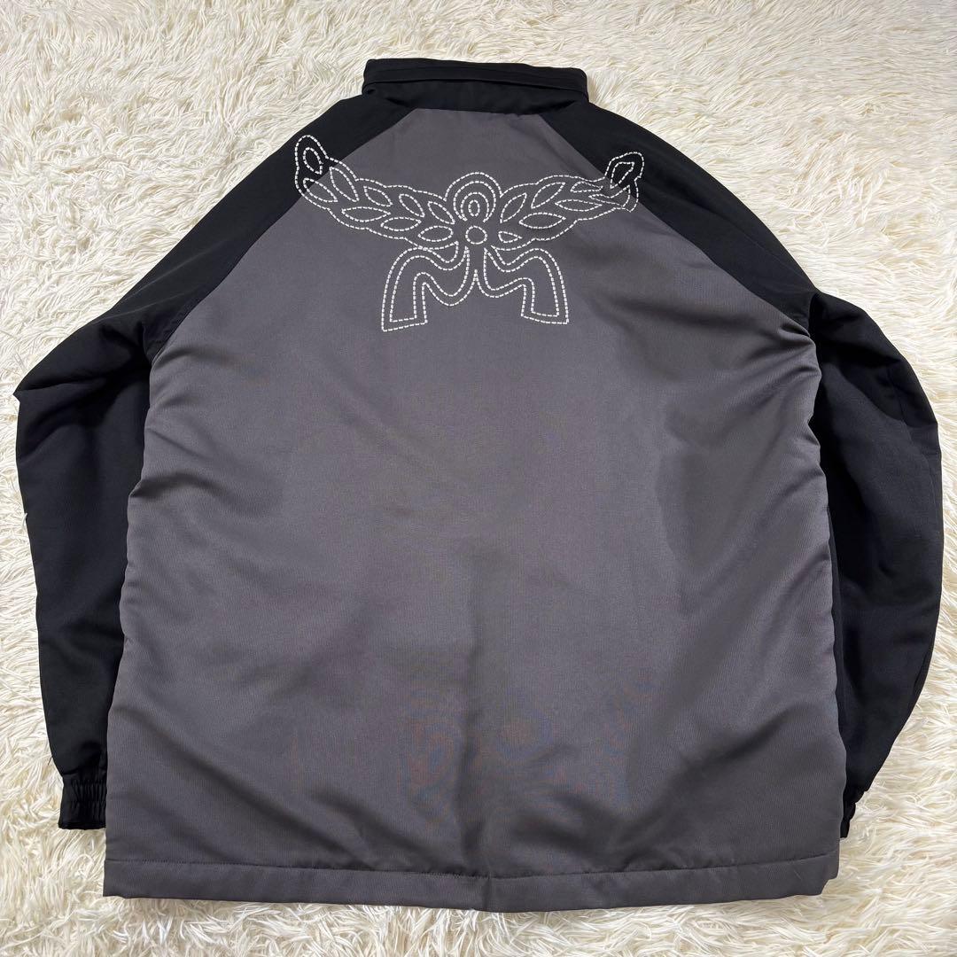 MCM ジャージ セットアップ ロゴ刺繍 フリース裏地 グレー M アーム刺繍