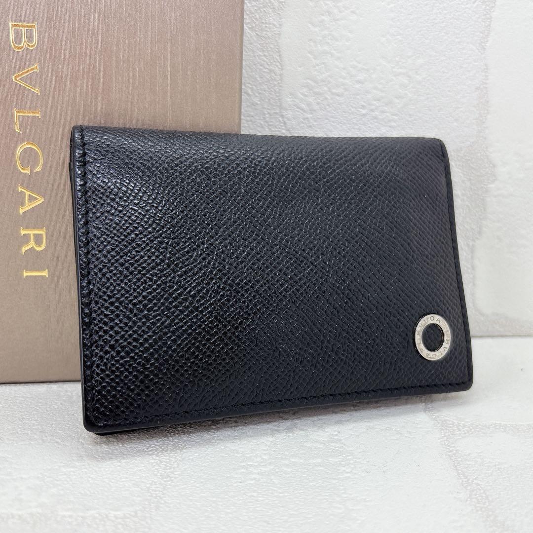 美品✨ブルガリ 名刺入れ カードケース ブルガリマン サークルロゴ 黒
