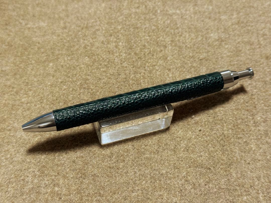 SHINARI TACHIWAKI グリーン　黒桟×クロコ　ボールペン