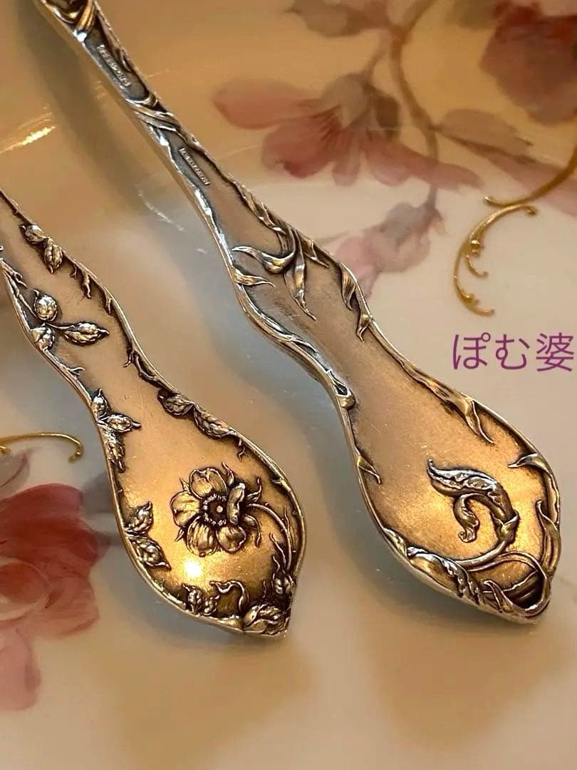 【リード＆バートン】純銀「Les Cinq Fleurs」カトラリー ３本セット