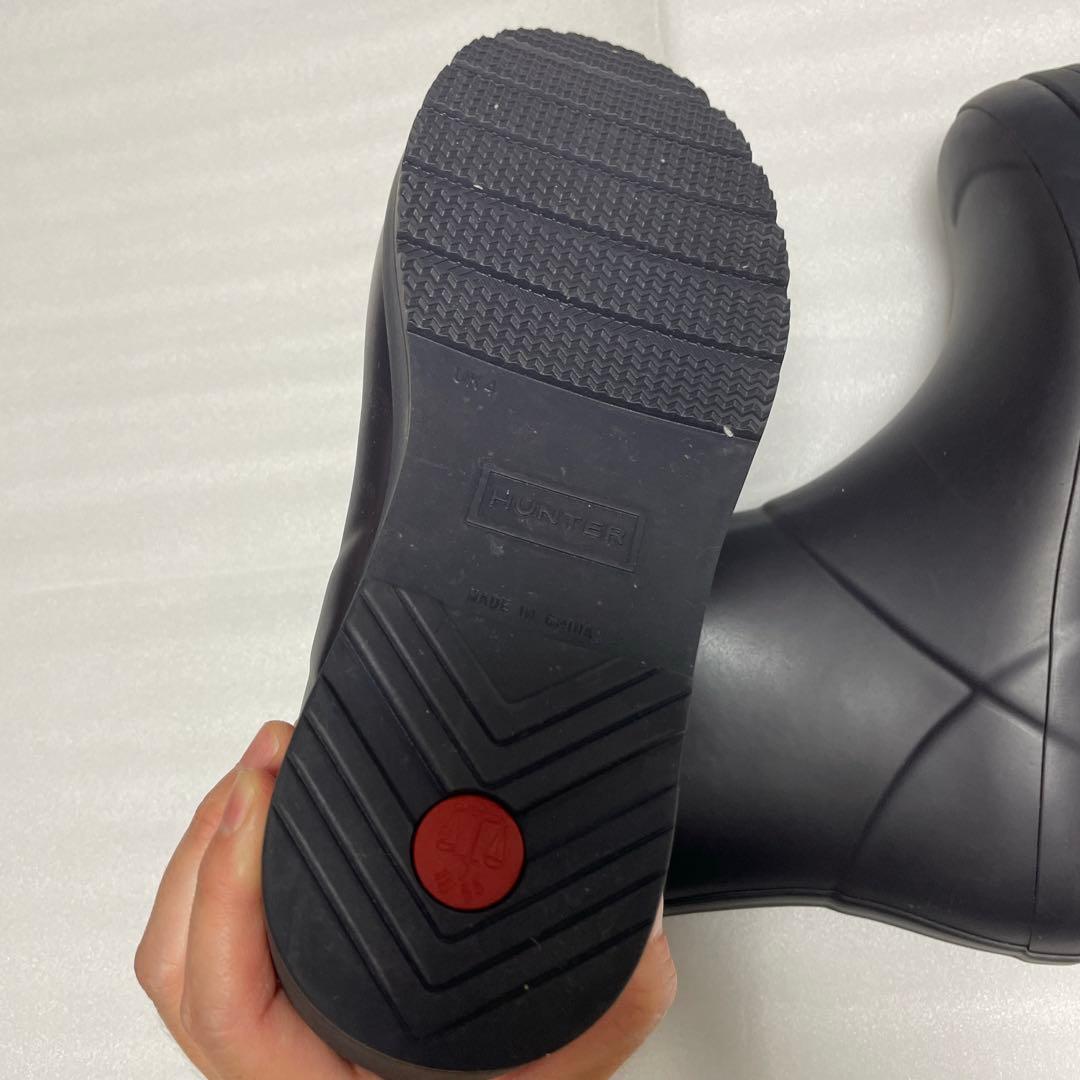 【美品】ハンターレインブーツ　ショート丈　濃いネイビー