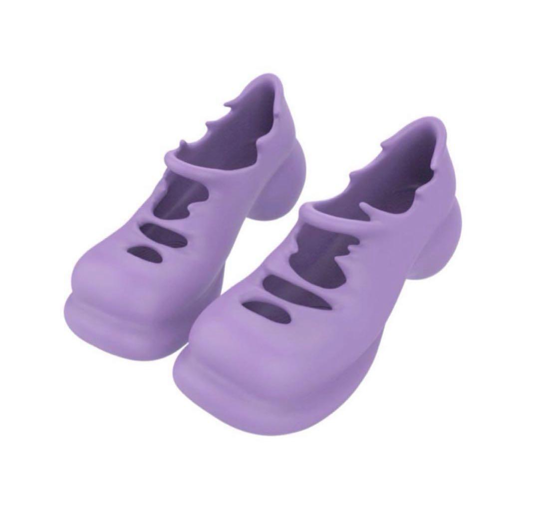 値下げ可 GRAPE x YVMIN パープル 37-38 ブーツ パンプス 靴