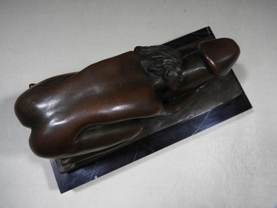 ●J.Mavchi 絶版作ブロンズ 大理石 銅像 男根 写実像 縁起物 春画