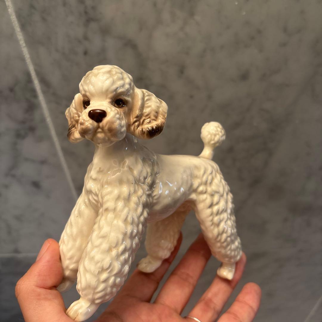 アメリカ80年代 手描きの知的な瞳や巻き毛が美しい雰囲気抜群のプードル陶器