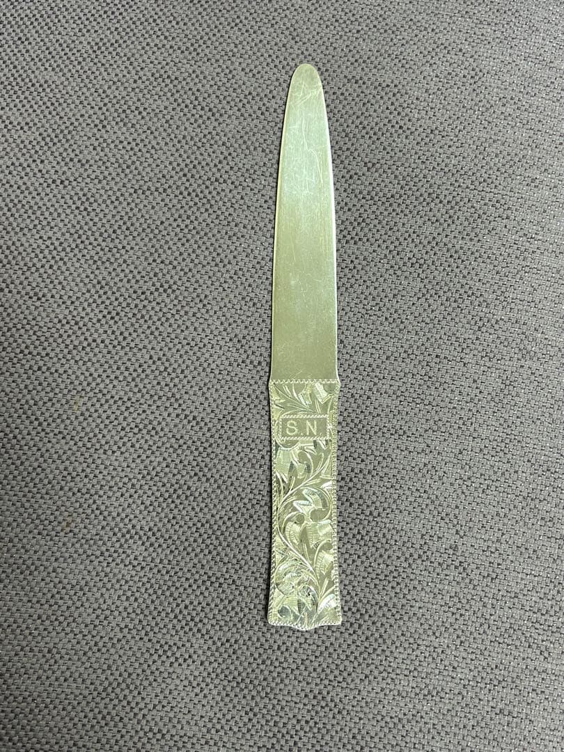STERLING SILVER刻印　ペーパーナイフ　手彫　銀製　重量約23g