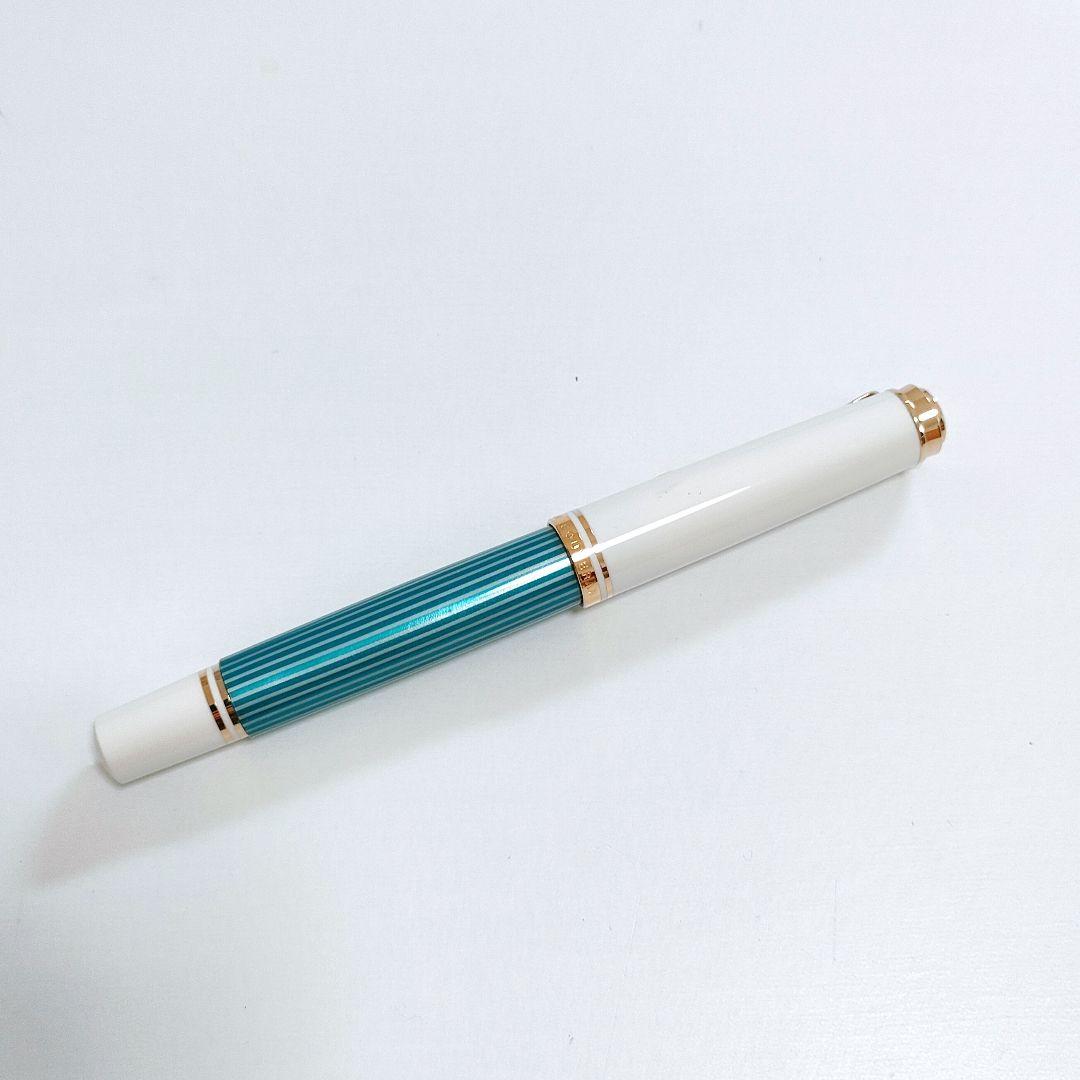ペリカン　万年筆　白青縞　限定品