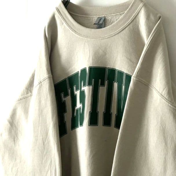 3点ギルダン FESTIVE スウェット トレーナー L ベージュ 古着