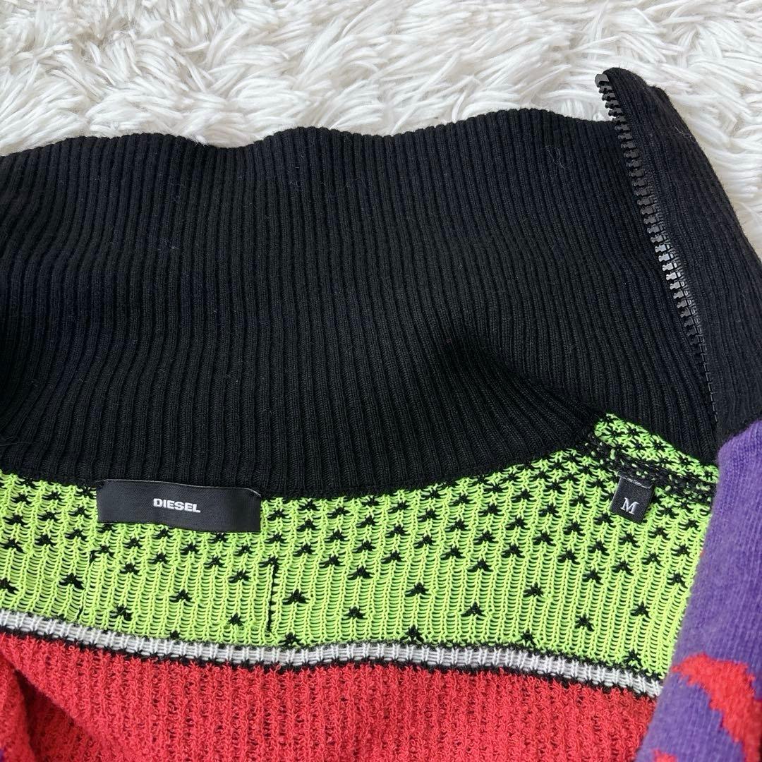 極美品✨【DIESEL】y2k ハイネック　ニットワンピース　イタリア製　黒系