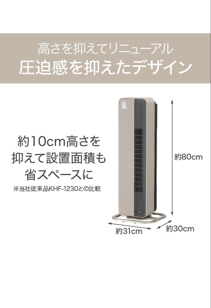 コイズミ 電気ファンヒーター ホット&クールDCモーター KHF-12233/C