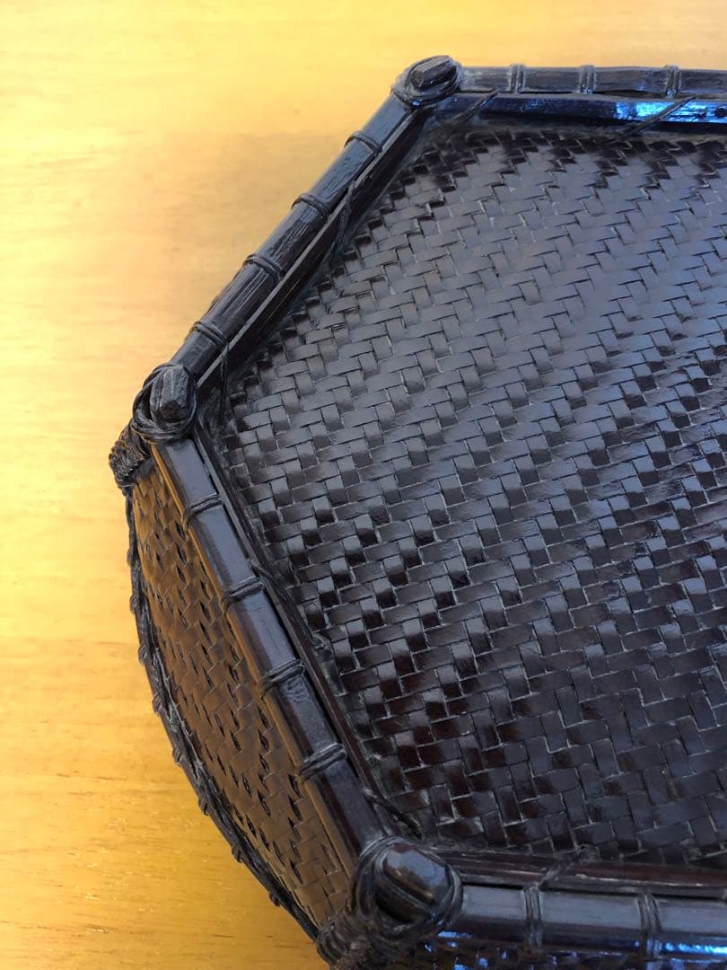 c-13 茶道具 透かし六角炭斗 炭籠 紙箱