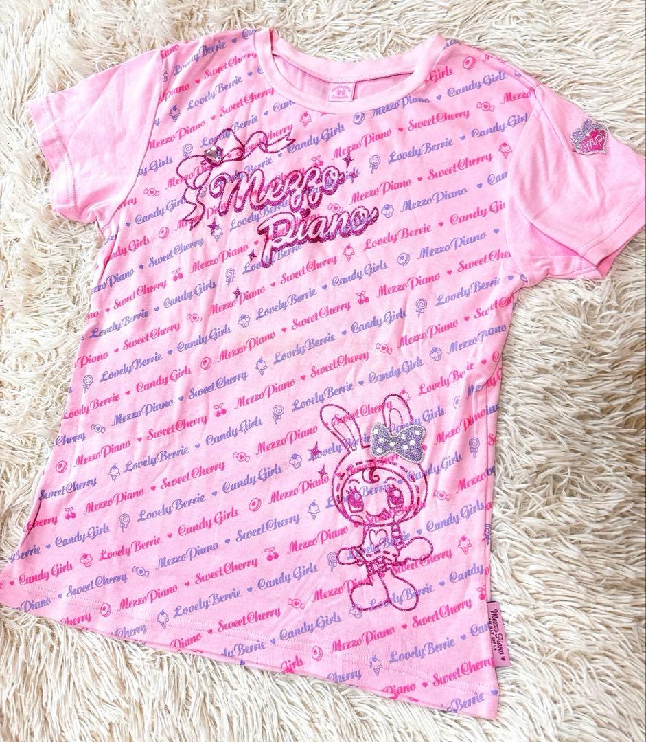 希少メゾピアノ　平成レトロベリエ　総柄LL y2k ラメリボンフェアリーグランジ