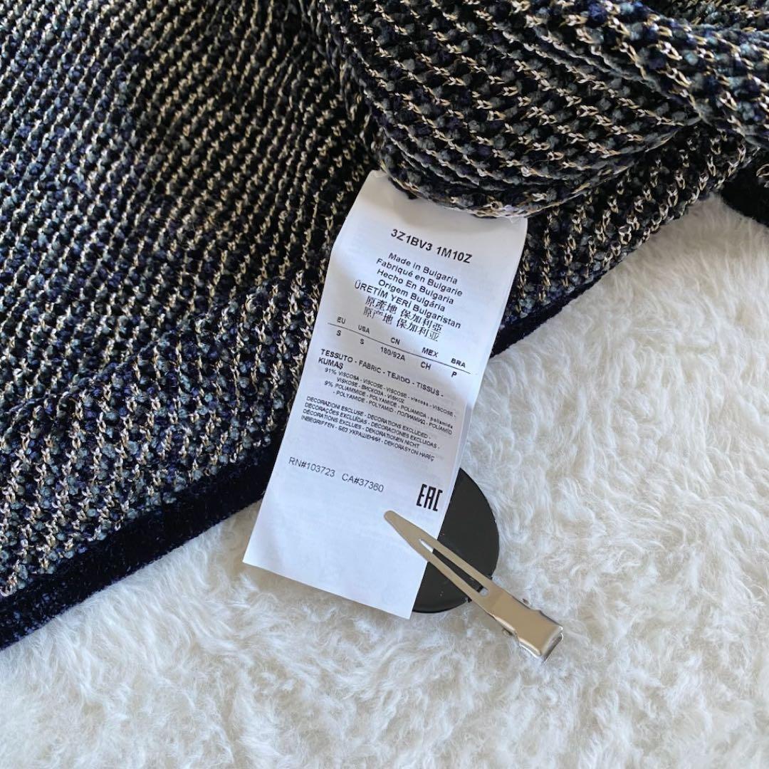 EMPORIO ARMANI ライダース　ニット　ジャガード　ベロア　総柄　M