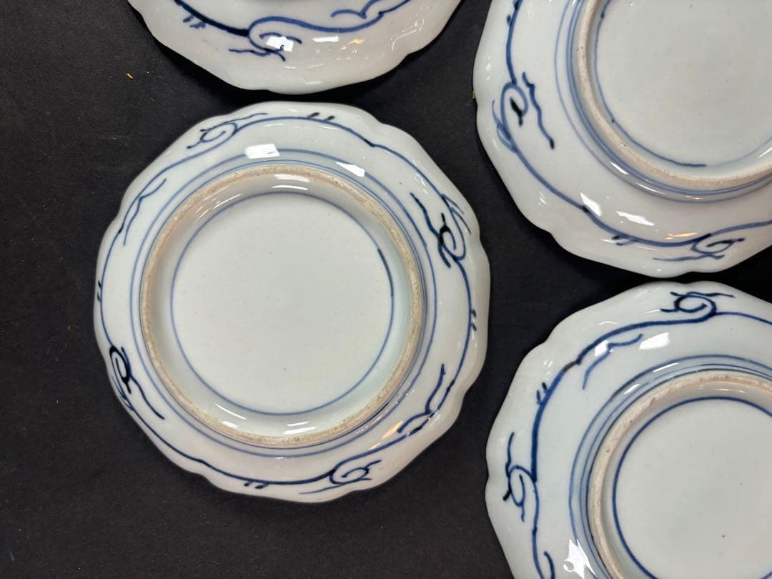 150 伊万里　古伊万里　花唐草　唐草　小皿　5枚