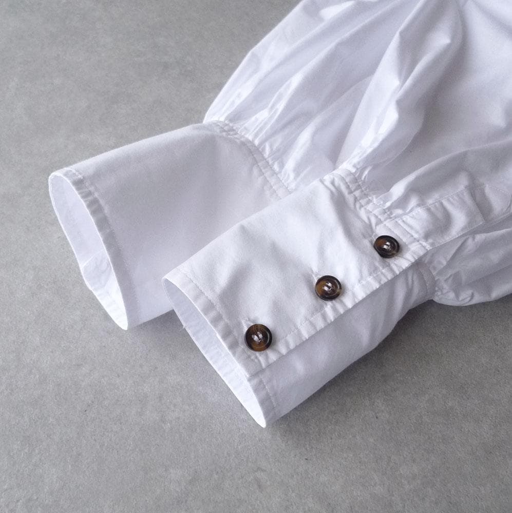 美品 GANNI インド製 ビッグカラーブラウス ミニワンピース ホワイト C