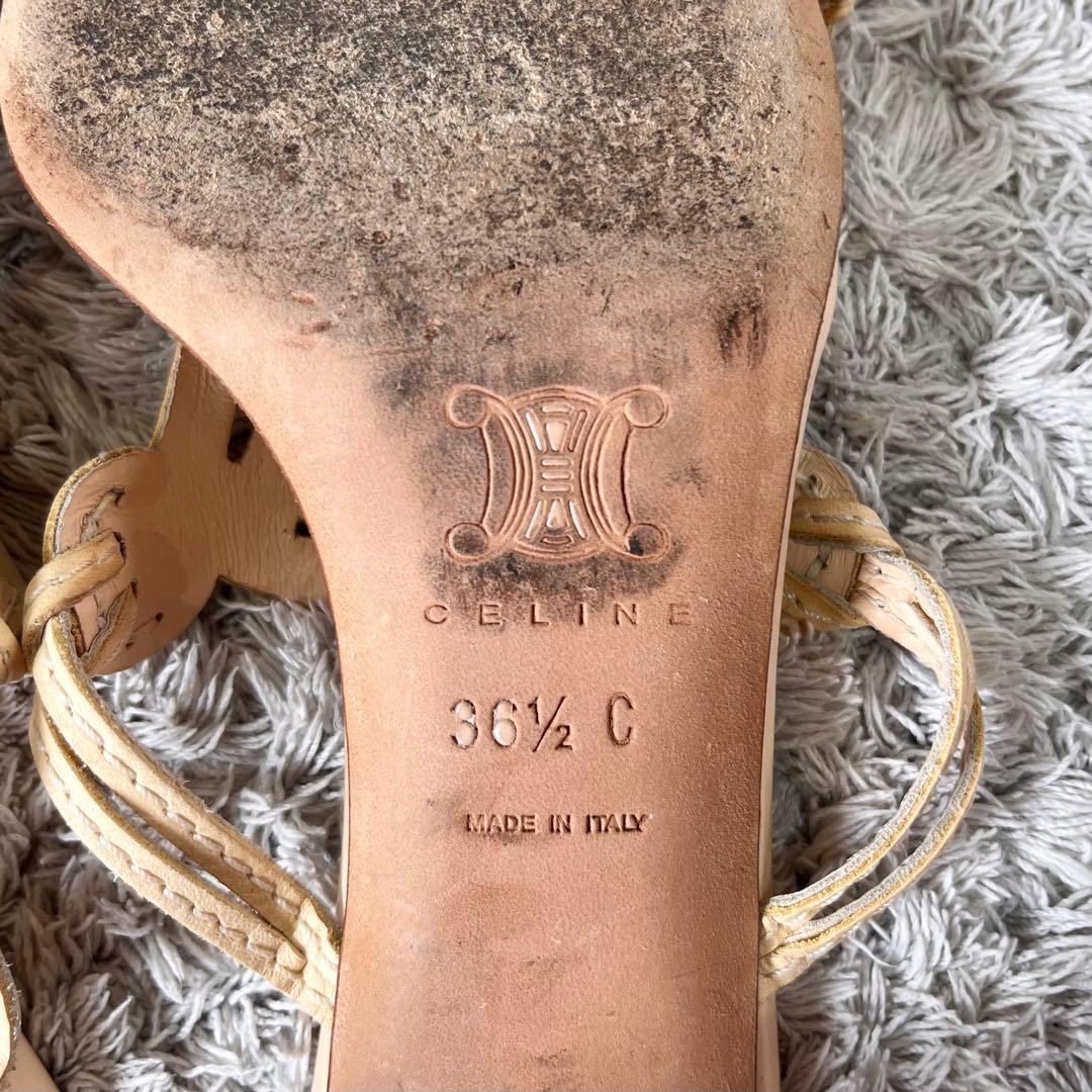 【希少】CELINE セリーヌ トリオンフ レザー サンダル ミュール 36.5