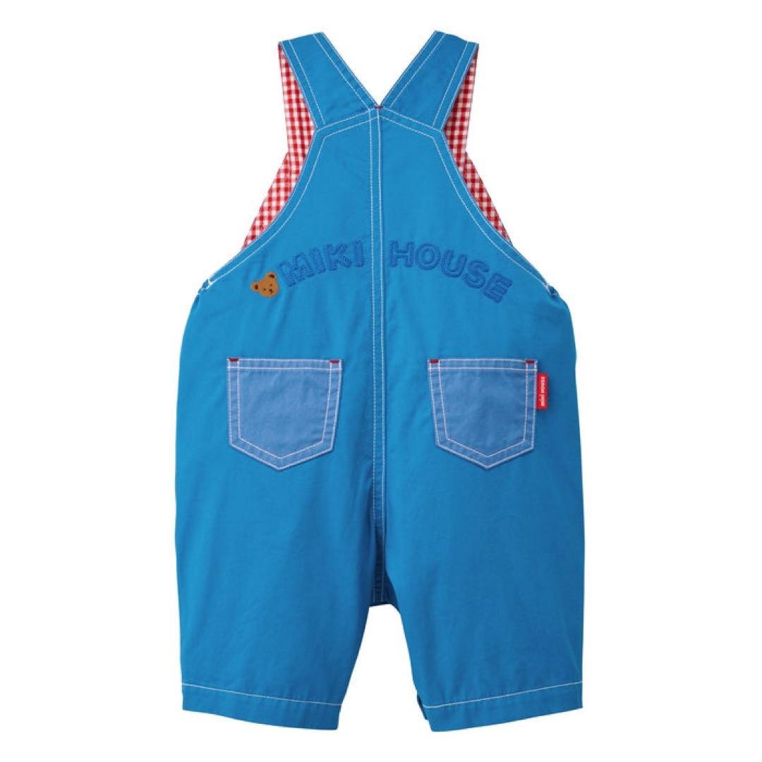 Miki House ミキハウス　６分丈オーバーオール　ブルー　80 90cm