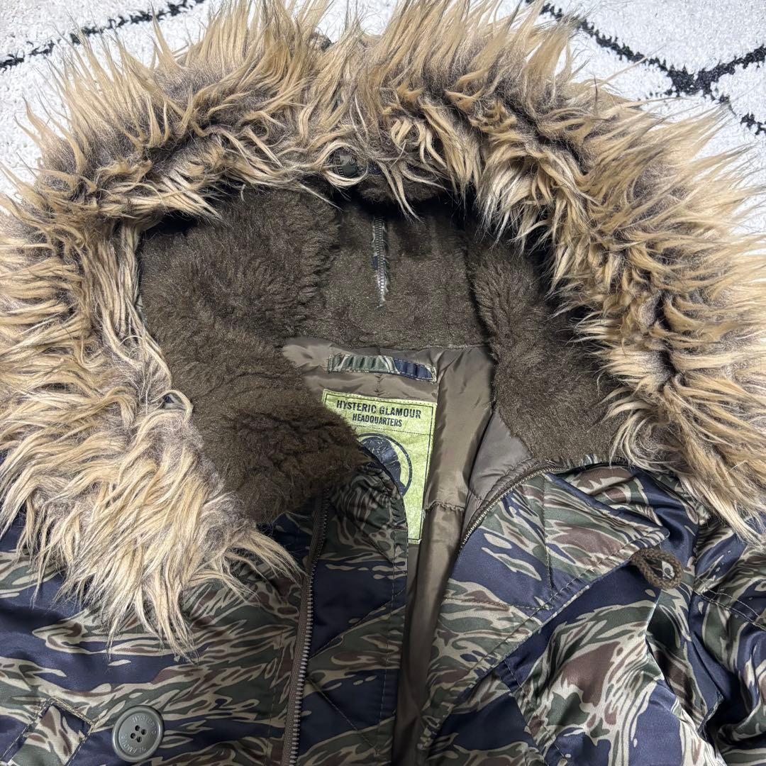 ヒステリックグラマー N3B ジャケット　ファー　カモフラ　モッズコート