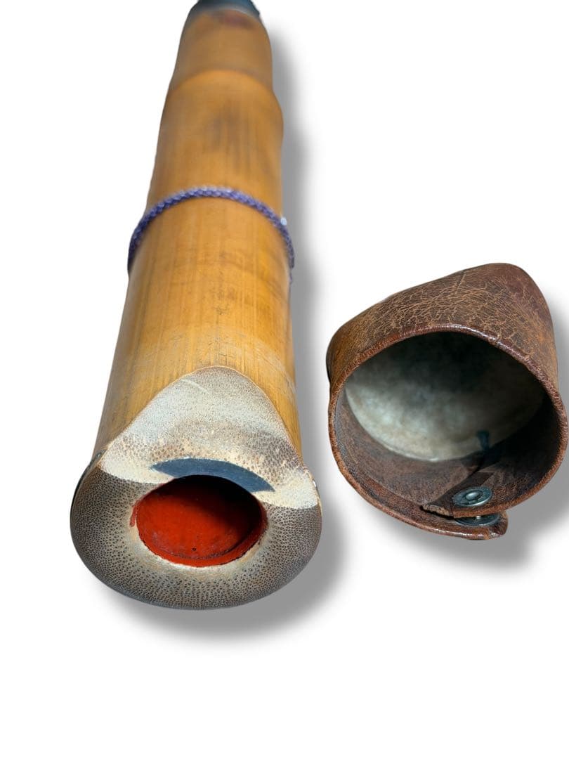 #尺八 一尺八寸管 在銘 5孔 2分割 和楽器 竹製　P-21