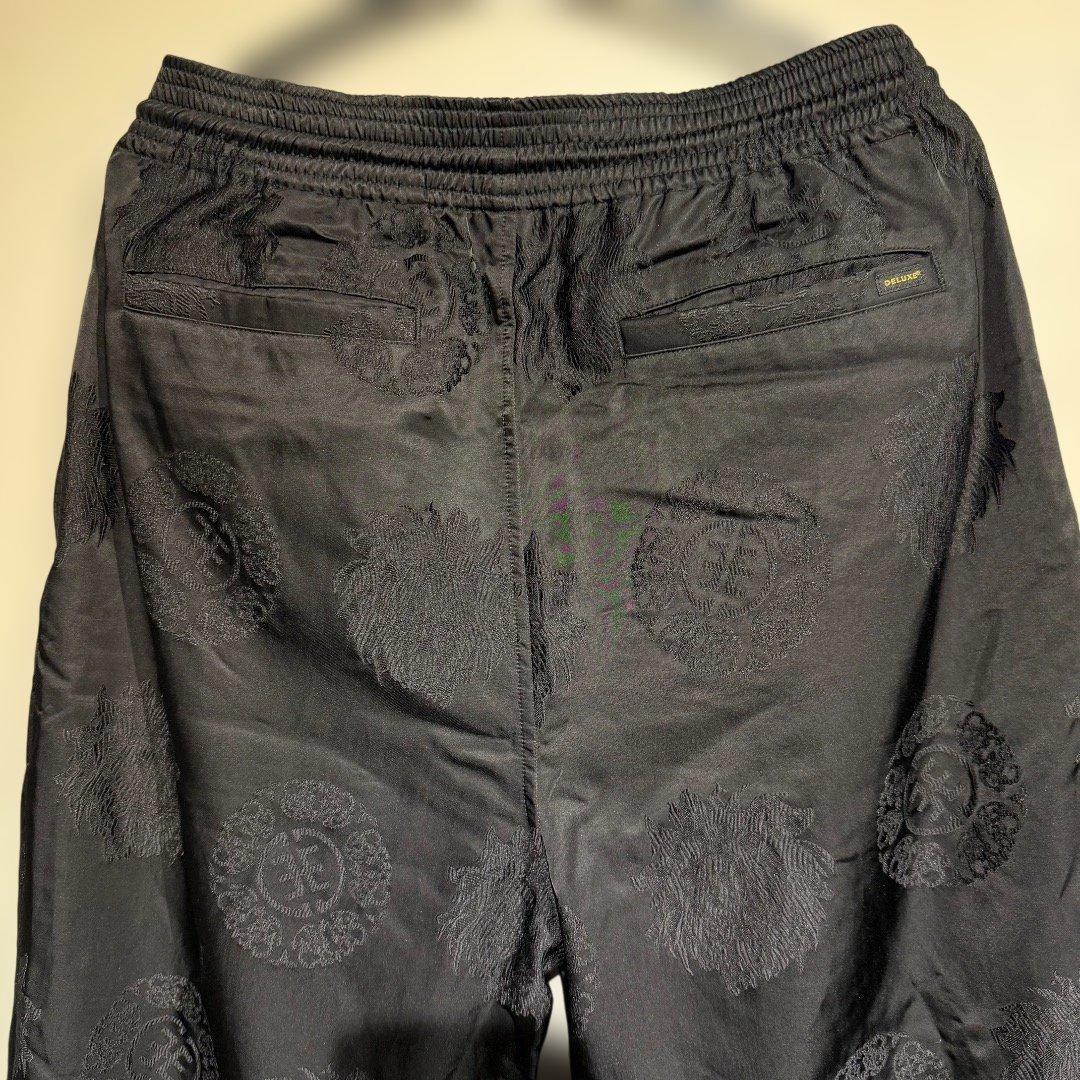 DELUXE x EVISEN メンズ ブラック サテン セットアップ XL