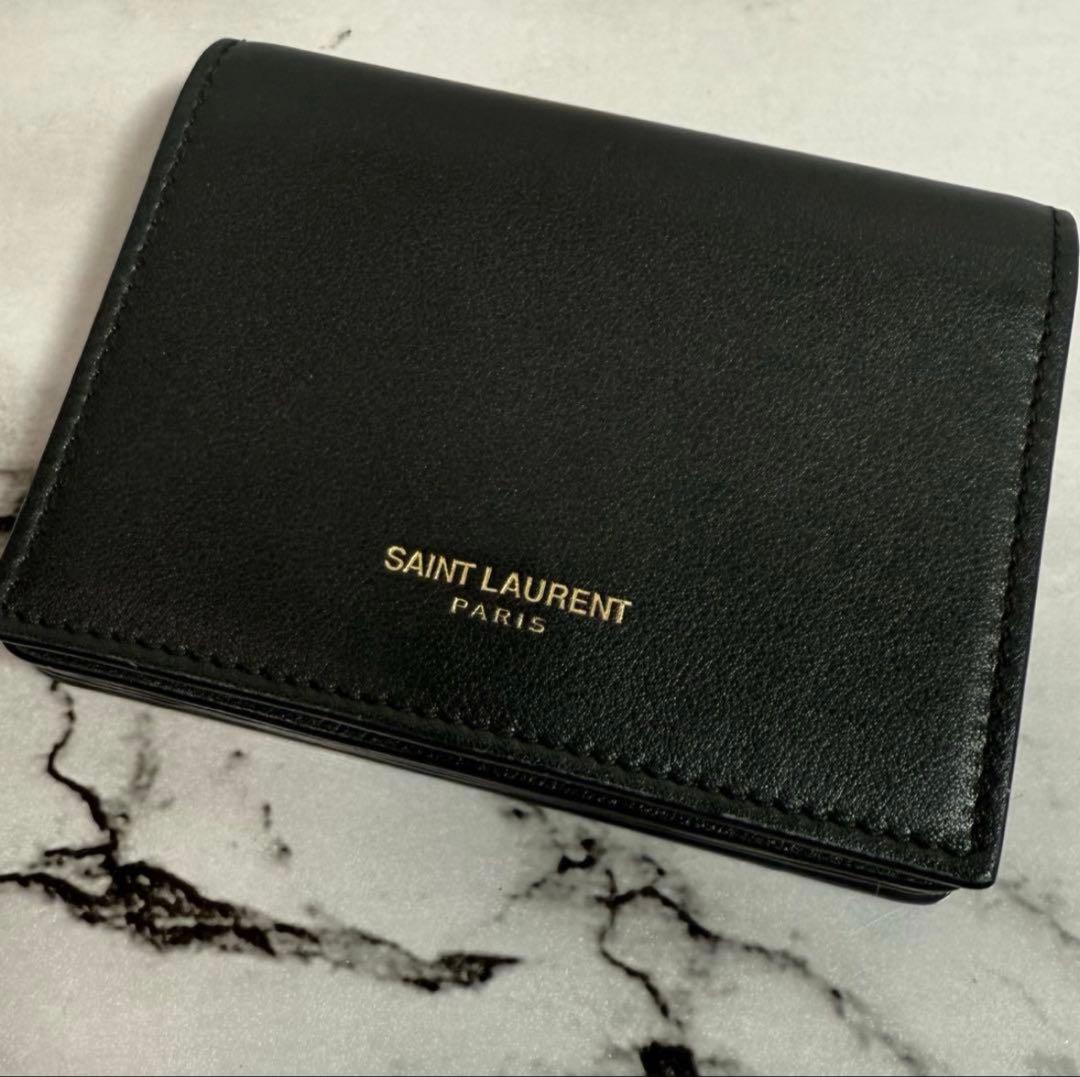 SAINT LAURENT ブラックレザー名刺入れ