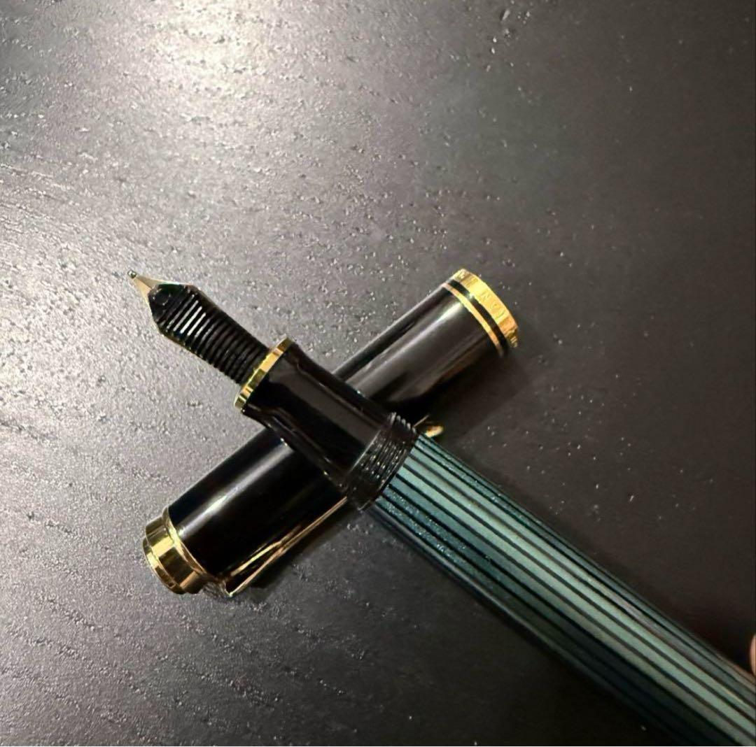 ペリカン　スーベレーン m400 緑軸　14金　ペン先調整済み　インクボトル付き