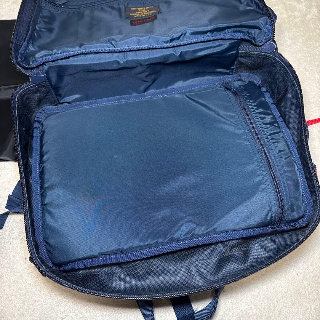 14 極美品　ブリーフィング　ビジネスバッグ　3way ブルー　ネイビー