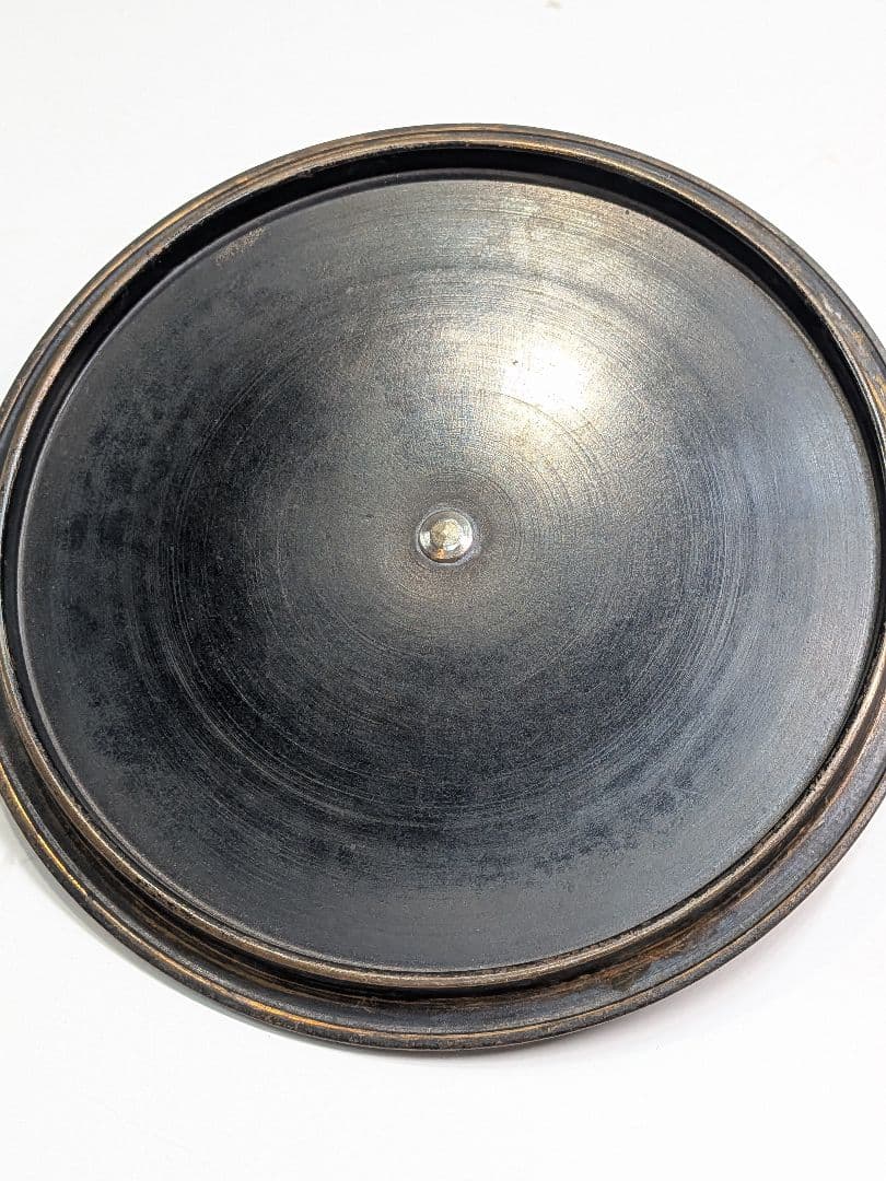 P973 釜師 平松宗信 東陽坊釜 桐地紋 茶道具 共箱 釜鐶 象嵌 筒釜