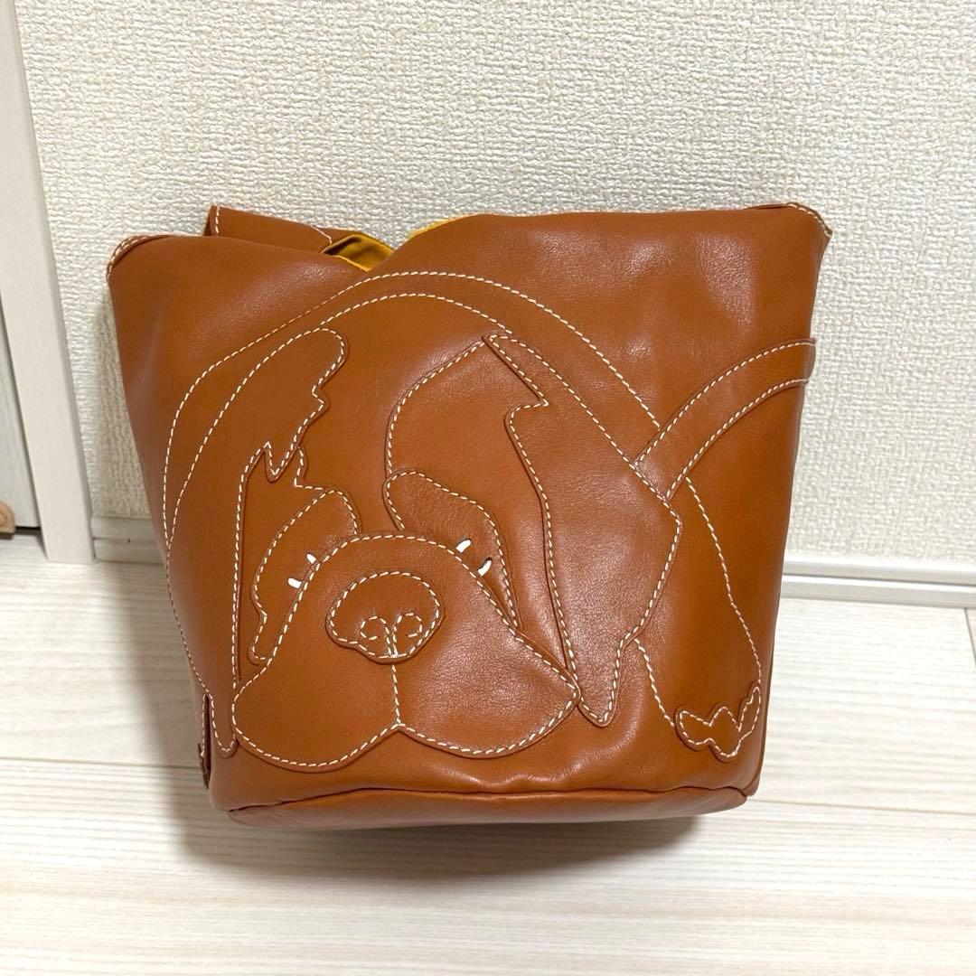 キタムラ 元町 セントバーナード ハンドバッグ レザー 本革 お散歩バッグ