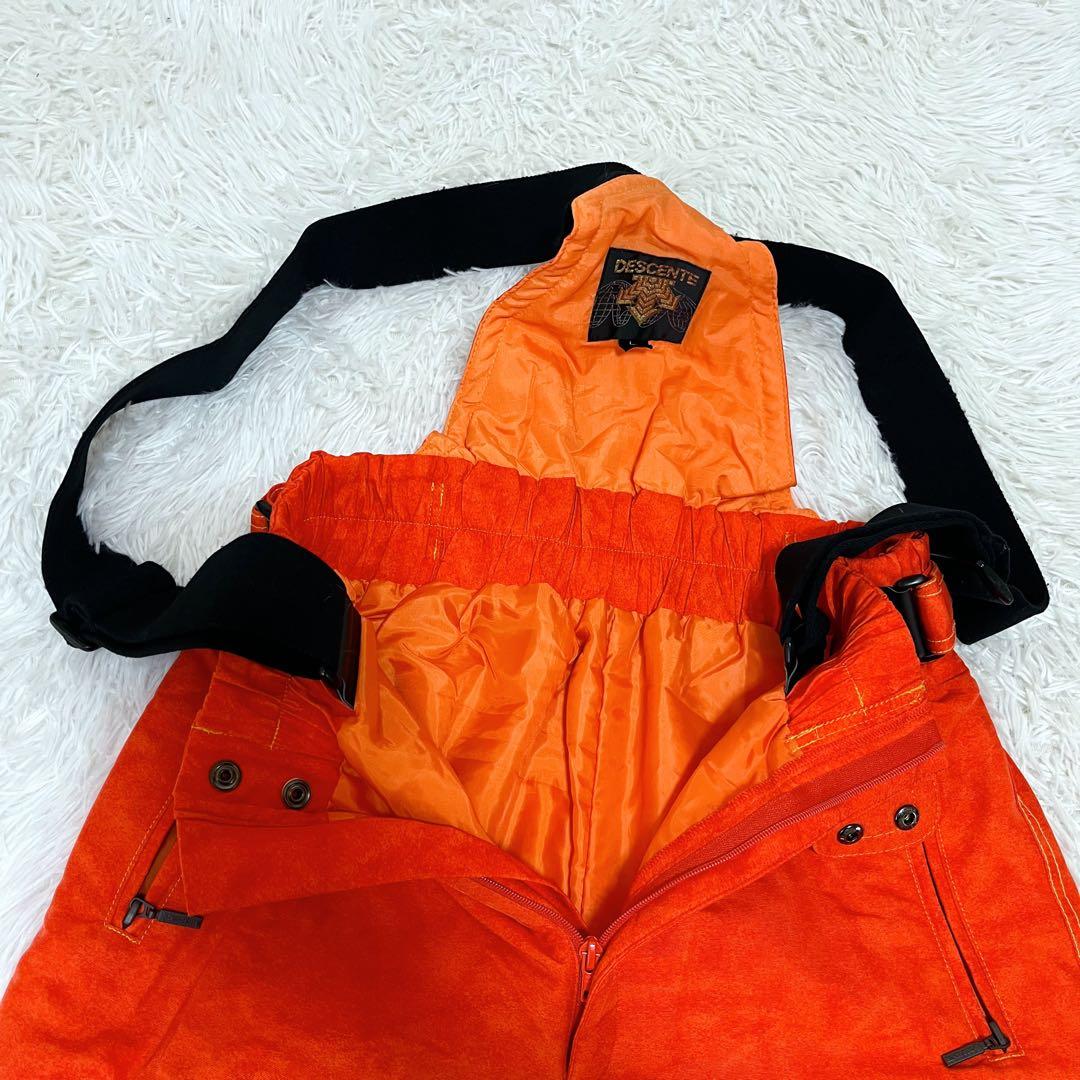 平成レトロ 90s DESCENTEスノーウェア上下 L オレンジ スキースノボ