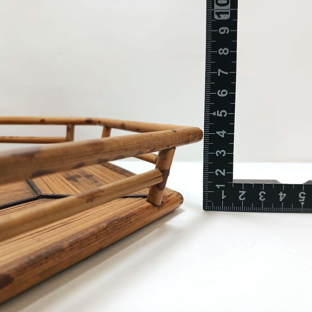 Y179 煎茶道具 紅斑竹 網代網 六角煎茶盆 茶盆　ma　の