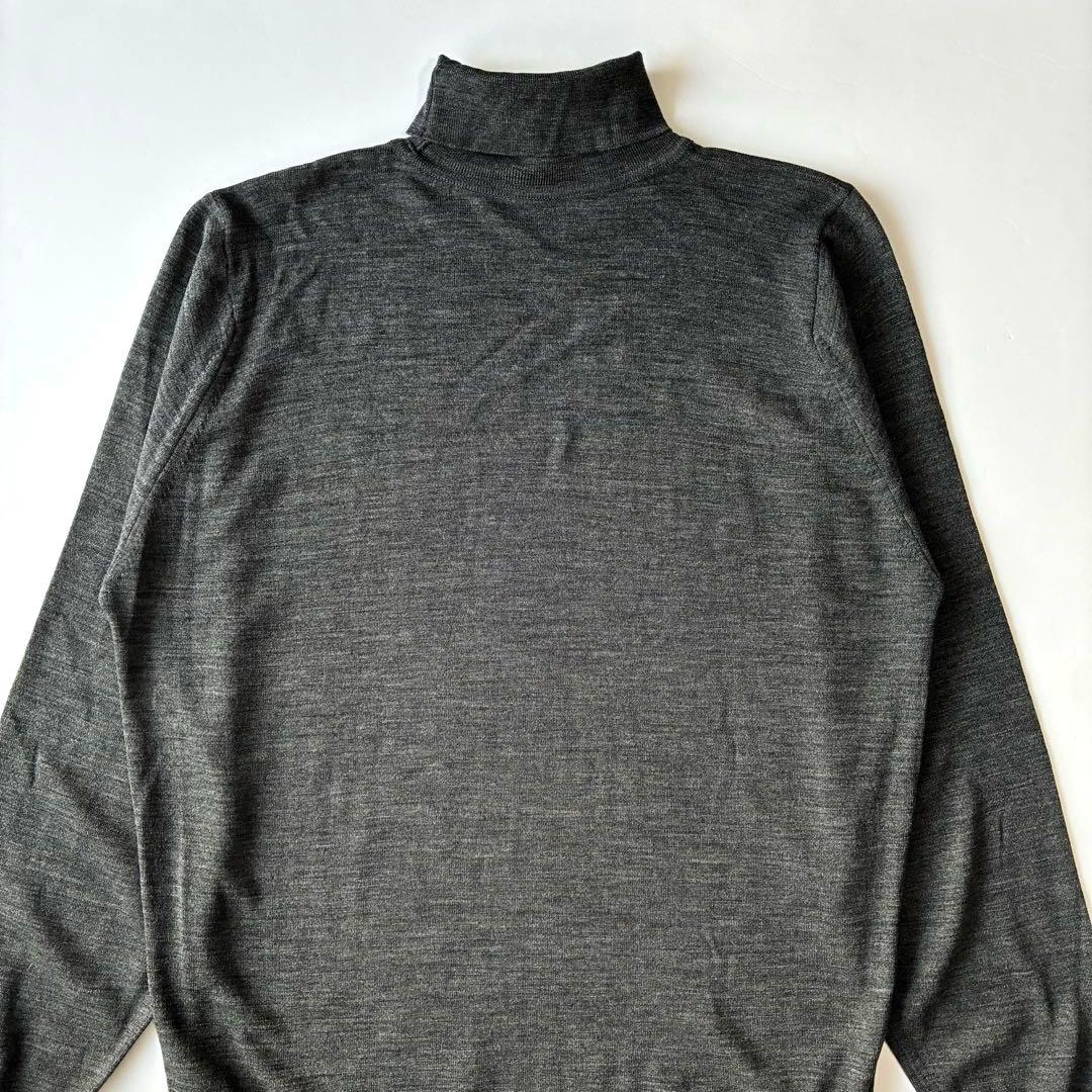 美品 英国製 JOHN SMEDLEY 30G タートルネック ニット セーター