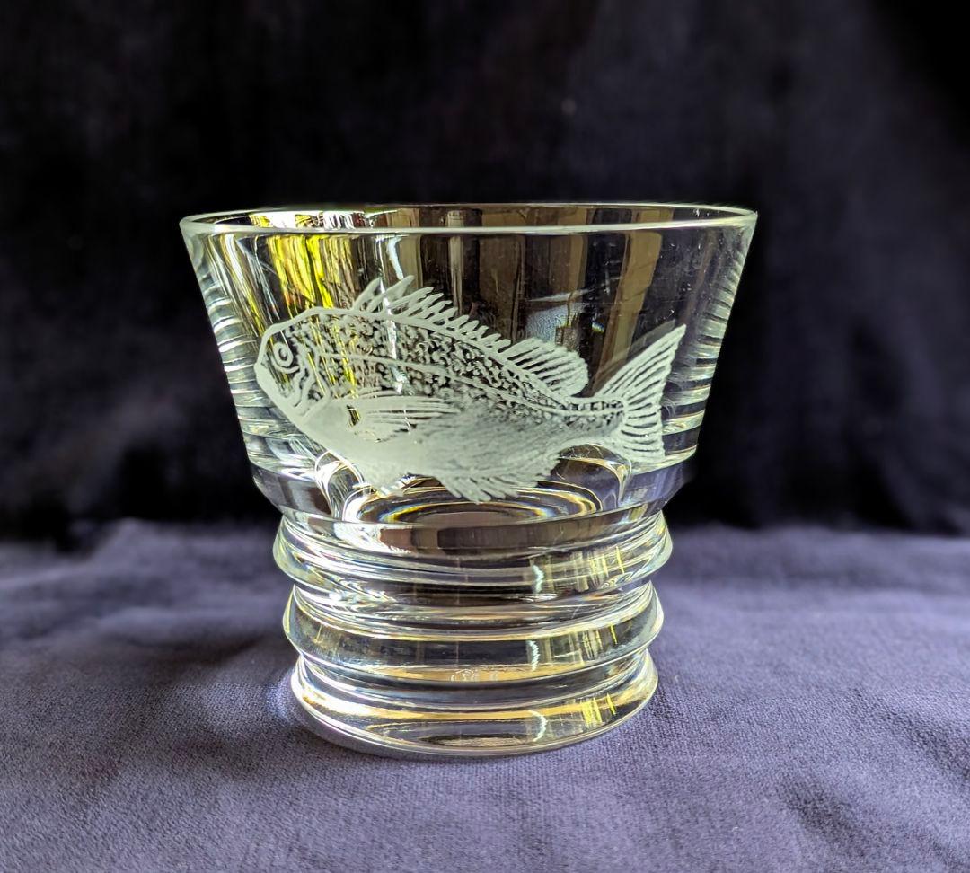 Baccarat 鯛の彫刻 ロックグラス 専用箱付き