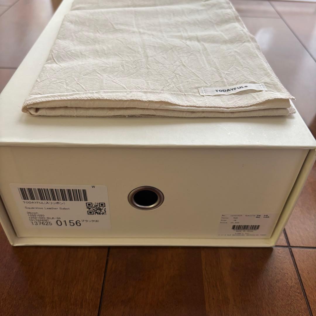 【todayful】 Squaretoe Leather Sabot 38