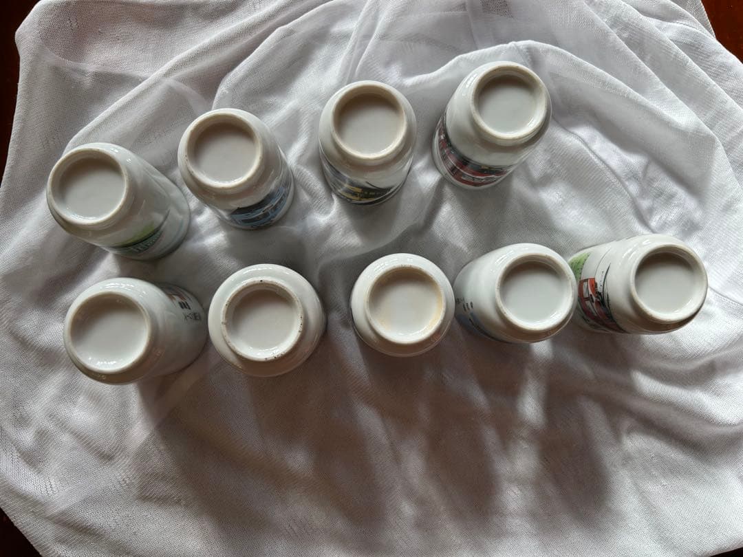 セール【レア・美品】流山電鉄　流鉄　湯飲み　9個セット　湯呑み 陶器 レトロ