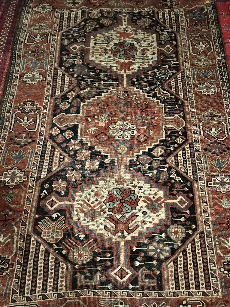 アンティークハムセ　カシュガイ　ラグ　トライバルラグ　絨毯